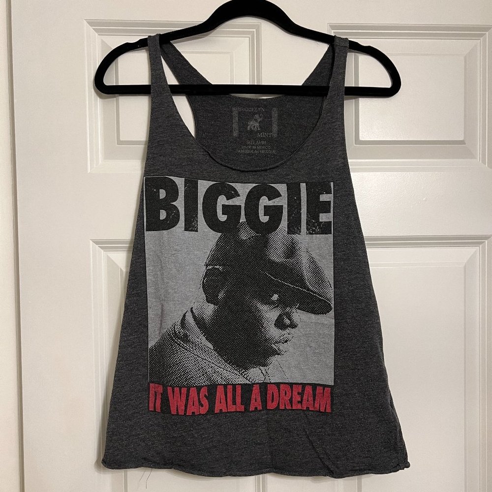 Notorious BIG Tank Top Gray Brooklyn Mint M Fits S